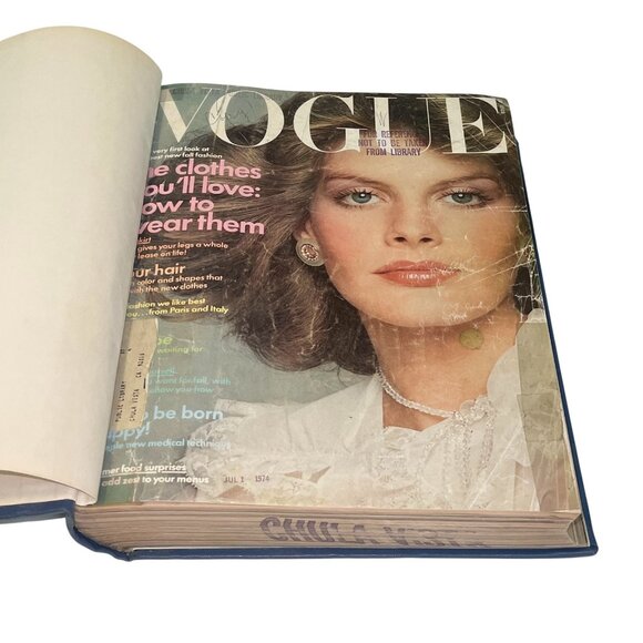 Vogue Magazine Bound Vol July-Dec 1974 Lauren Hutton Rene Russo Cristina Ferrare - Picture 1 of 10